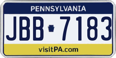 PA license plate JBB7183