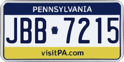 PA license plate JBB7215