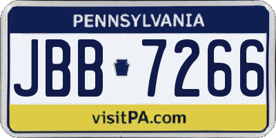 PA license plate JBB7266