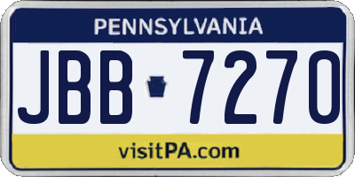 PA license plate JBB7270