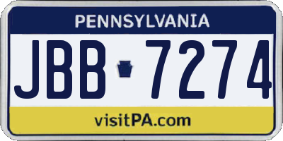 PA license plate JBB7274