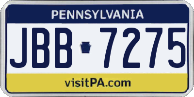 PA license plate JBB7275