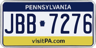 PA license plate JBB7276