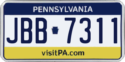 PA license plate JBB7311