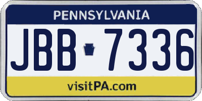 PA license plate JBB7336