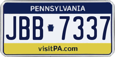 PA license plate JBB7337