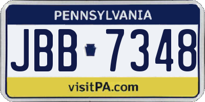 PA license plate JBB7348