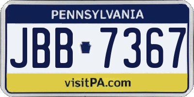 PA license plate JBB7367