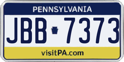 PA license plate JBB7373