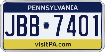 PA license plate JBB7401