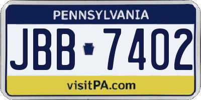 PA license plate JBB7402