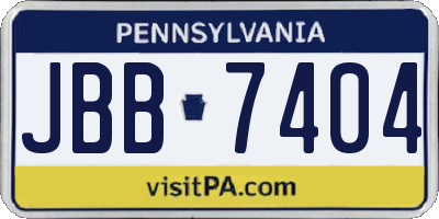 PA license plate JBB7404