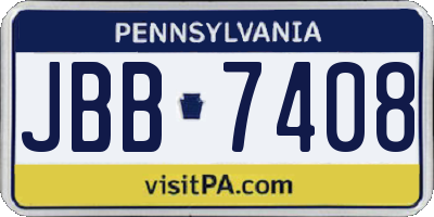 PA license plate JBB7408