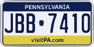 PA license plate JBB7410