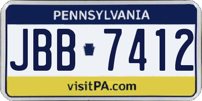 PA license plate JBB7412
