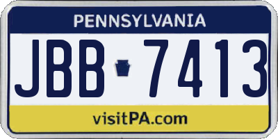 PA license plate JBB7413