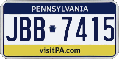 PA license plate JBB7415