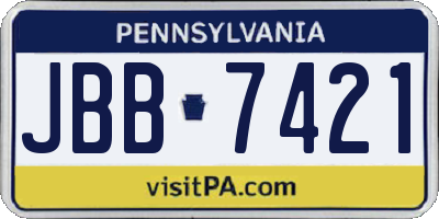PA license plate JBB7421