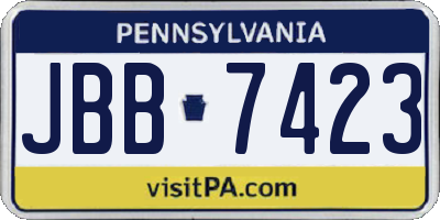 PA license plate JBB7423