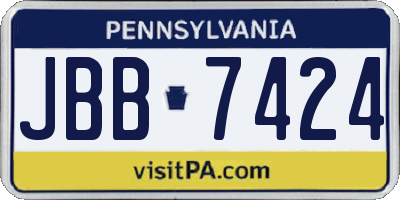 PA license plate JBB7424