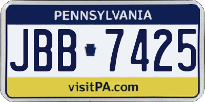 PA license plate JBB7425