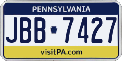 PA license plate JBB7427