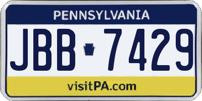 PA license plate JBB7429