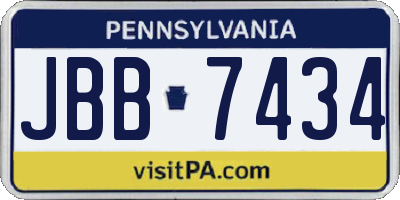 PA license plate JBB7434