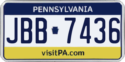 PA license plate JBB7436