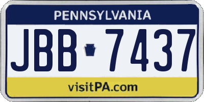 PA license plate JBB7437