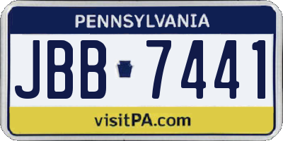 PA license plate JBB7441