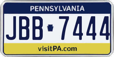 PA license plate JBB7444