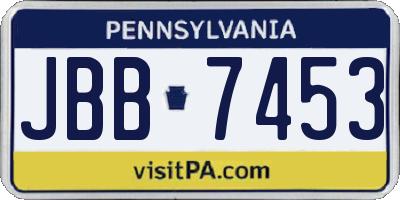 PA license plate JBB7453