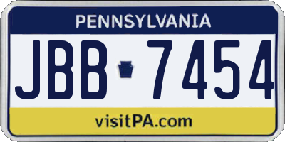 PA license plate JBB7454