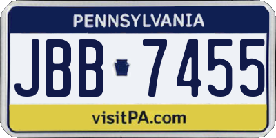 PA license plate JBB7455