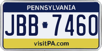 PA license plate JBB7460