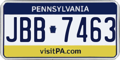 PA license plate JBB7463