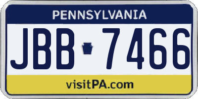 PA license plate JBB7466