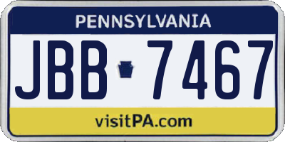 PA license plate JBB7467