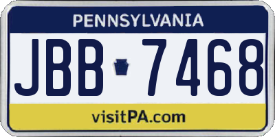 PA license plate JBB7468