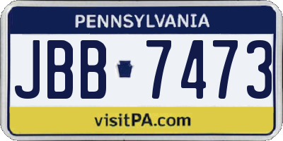 PA license plate JBB7473