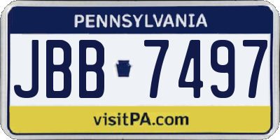 PA license plate JBB7497