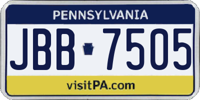 PA license plate JBB7505