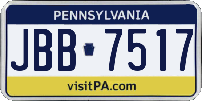 PA license plate JBB7517