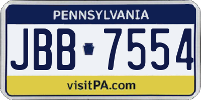 PA license plate JBB7554