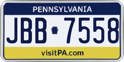 PA license plate JBB7558