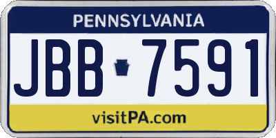 PA license plate JBB7591