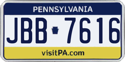 PA license plate JBB7616