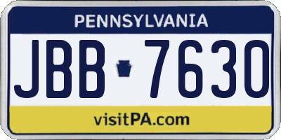 PA license plate JBB7630
