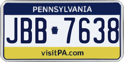 PA license plate JBB7638